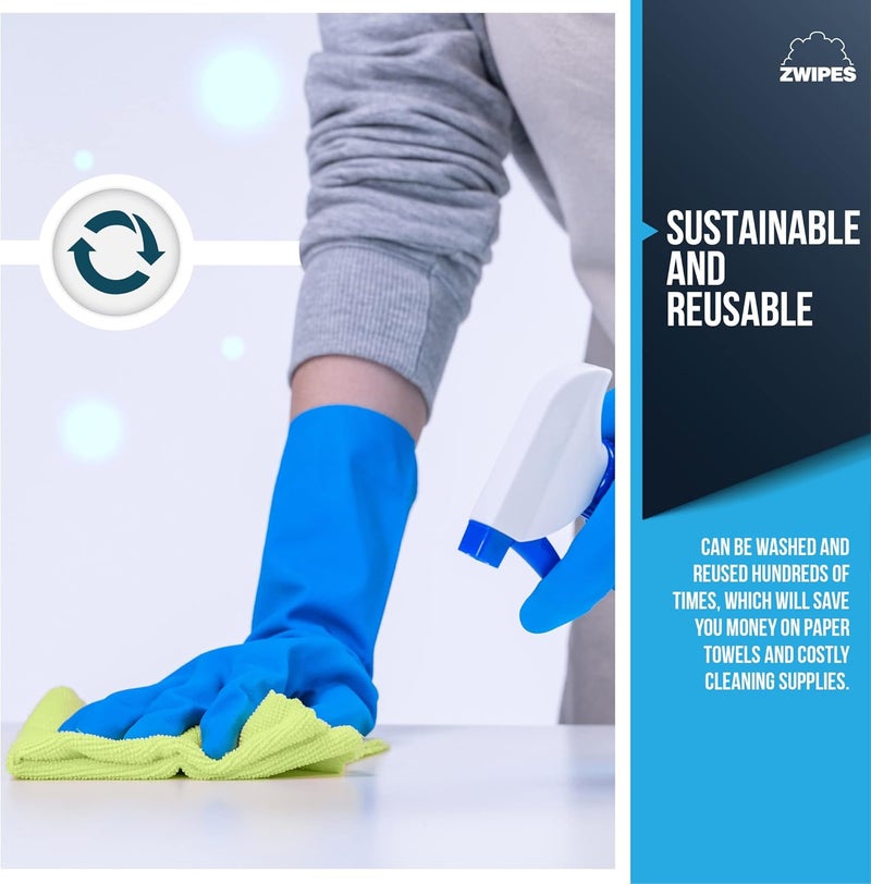Zwipes 735 Microfiber Towel Cleaning Cloths - 12 Pack - Image 4