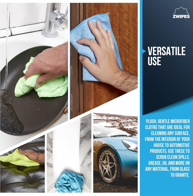 Zwipes 735 Microfiber Towel Cleaning Cloths - 12 Pack - Image 2