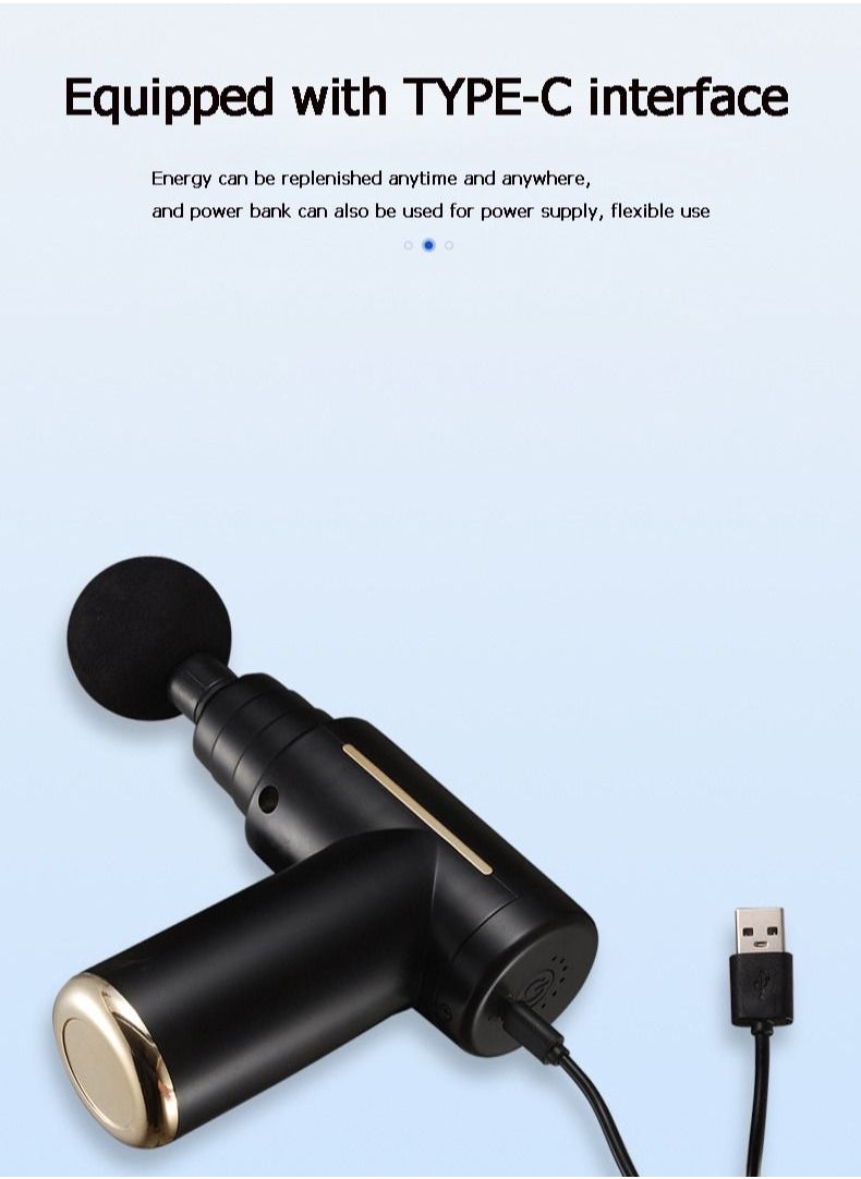 Arabest Mini Massage Gun, Portable 6 Speeds Muscle Massager Deep Tissue with 4 Massage Heads, Super Quiet Type-C Charging Percussion Massage Gun for Muscle Pain Stiffness Relief  - Image 5