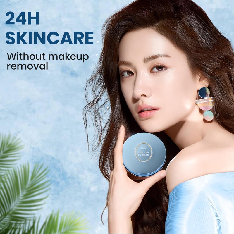 Club Suppin Translucent Setting Powder Foundation + Overnight Skincare, Finishing Powder Makeup & Face Powder for Women with Amino Acids, Shea Butter& Aloe, 24H Long-Lasting Japanese Skincare, WHITE - Image 4