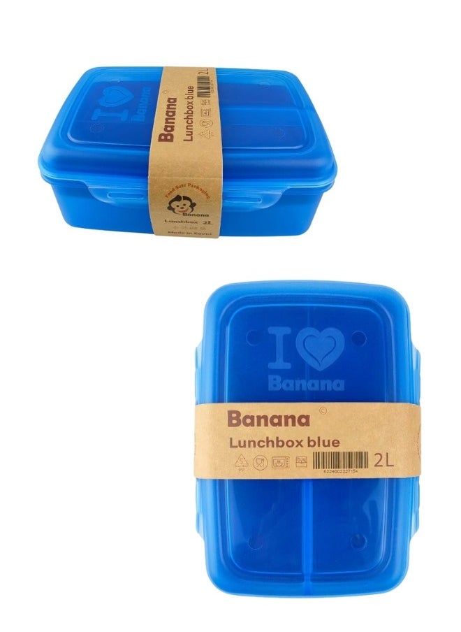 Banana - Lunch box 2 liters divided into two floors (Dark Blue) - Image 1