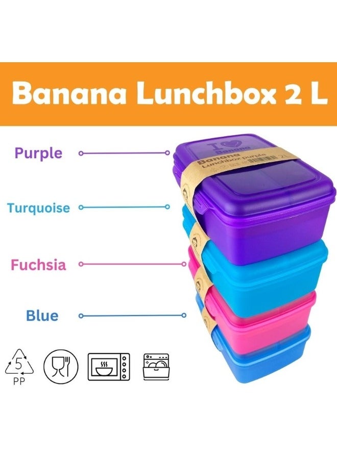 Banana - Lunch box 2 liters divided into two floors (Dark Blue) - Image 1