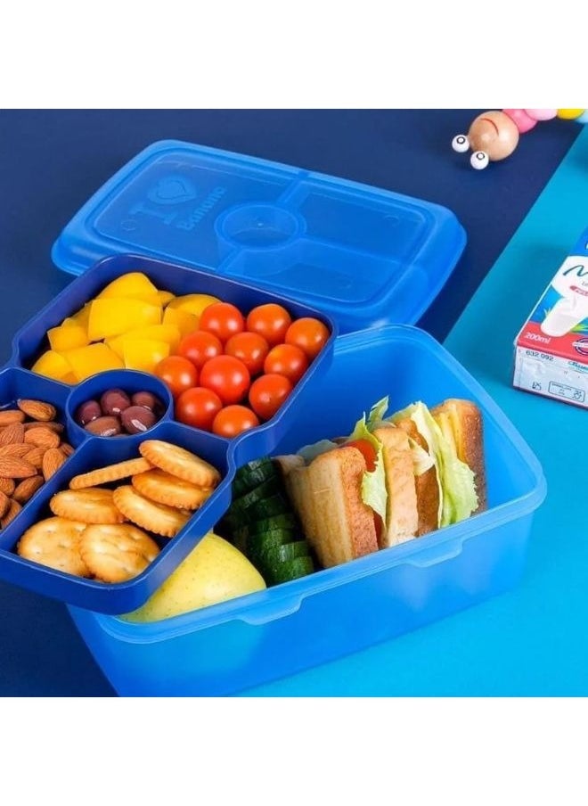 Banana - Lunch box 2 liters divided into two floors (Dark Blue) - Image 1