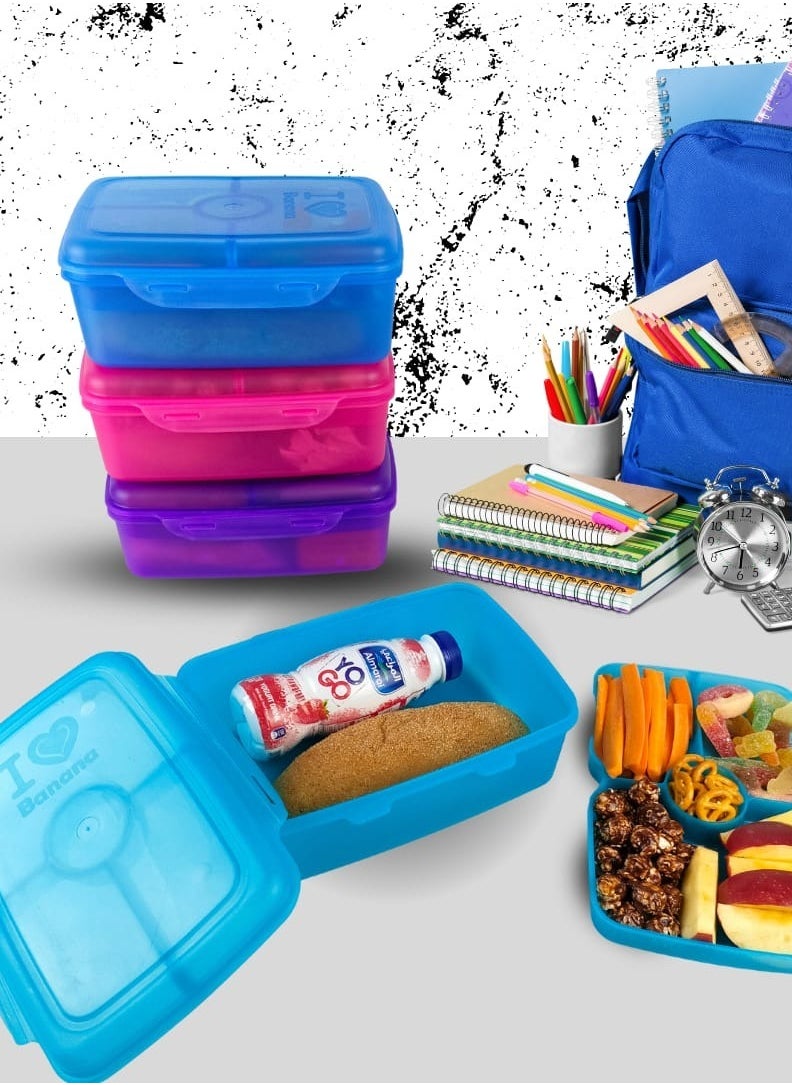 Banana - Lunch box 2 liters divided into two floors (Dark Blue) - Image 1