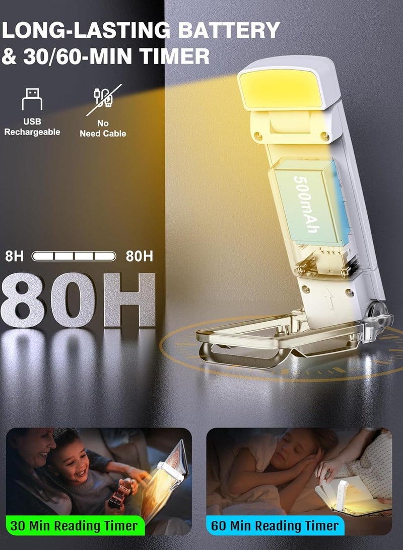 general Reading Light, Clip on Book Reading Light,Portable Book Light for Reading in Bed, 3 Colors And 5 Brightness Dimmable Eye Care, Rechargeable Book Lamp with 30/60-min Timer for Kids, Night Reading Lover - Image 4