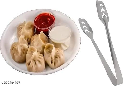 Brunchy Stainless Steel Momo Tong - Sandwich for Serving, Cooking and Serving Food, Multipurpose Frying, for Kitchen Use, Durable for Kitchen (1, Silver) - Image 5