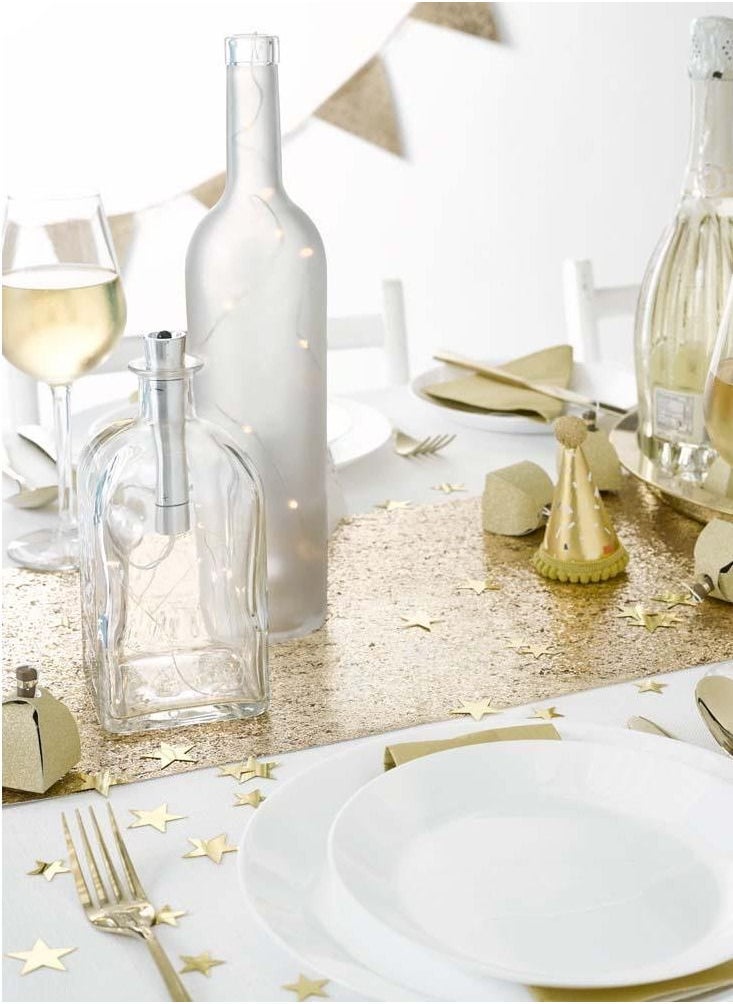 Talking Tables Luxe Gold Pu Glitter Table Runner. 3M.  - Image 1
