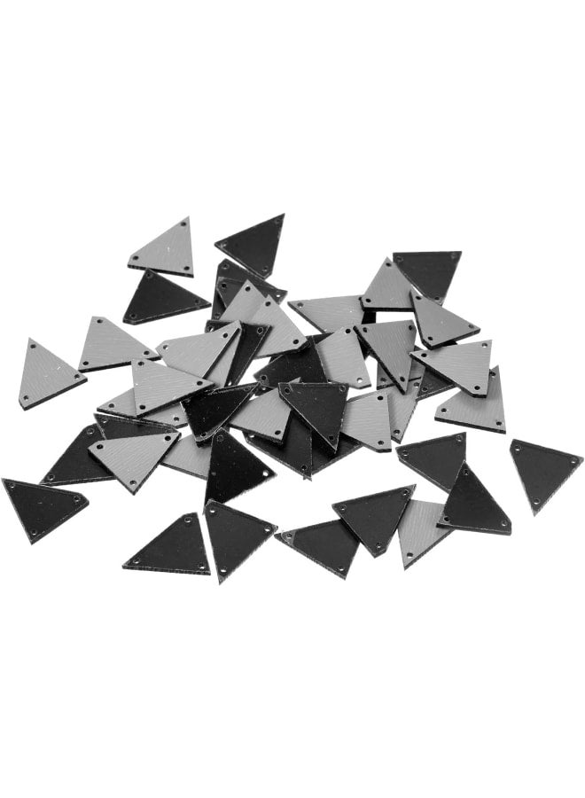 50pcs Sew on Acrylic Irregular Mirror Piece DIY Mirrored Rhinestones Mirror Beads for Evening Dresses Cloth Garment Black 20x18mm  - Image 1