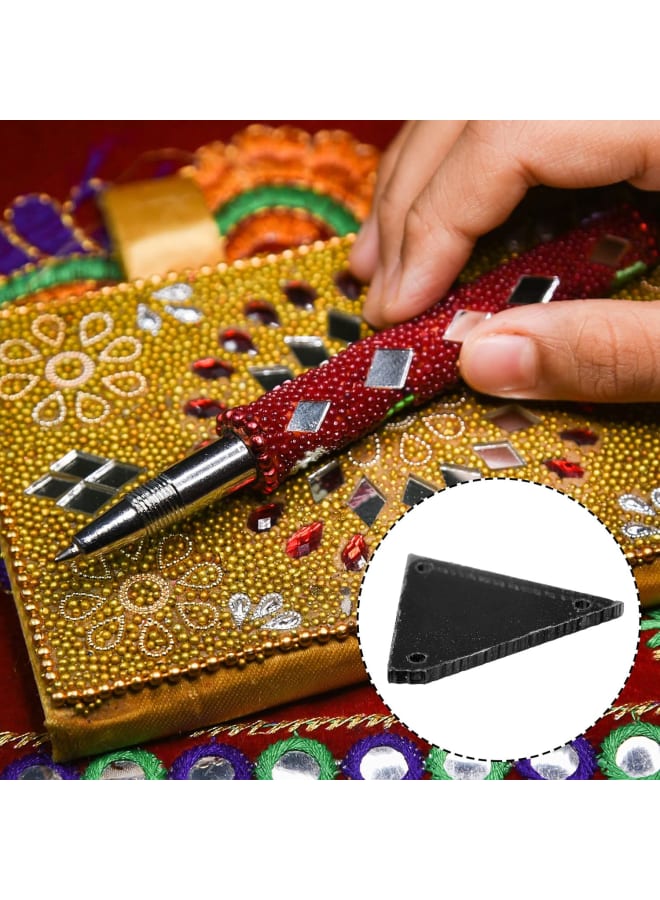 50pcs Sew on Acrylic Irregular Mirror Piece DIY Mirrored Rhinestones Mirror Beads for Evening Dresses Cloth Garment Black 20x18mm  - Image 4