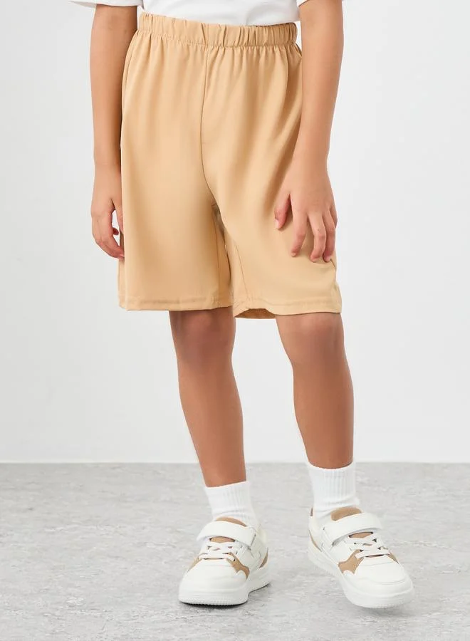 Styli Styli Solid Polo T-Shirt and Shorts Set