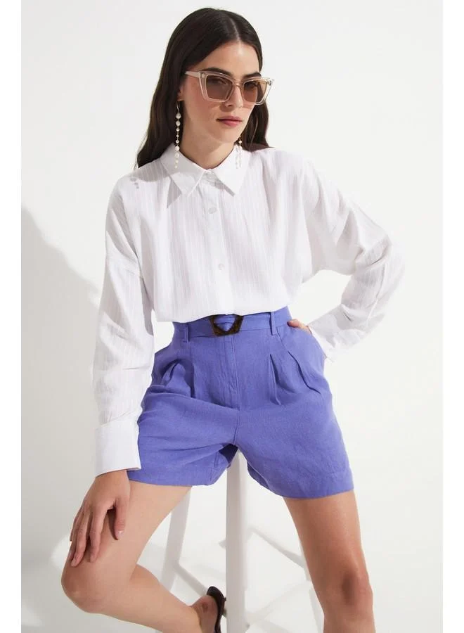 JUNE June Exclusive 100% Linen Short Lilac