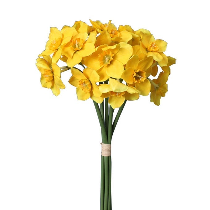 ARTIFICIAL DAFFODIL FLOWERS 158 INCHES NARCISSUS SPRING FLOWER FAKE SILK FLOWER ARRANGEMENT FOR HOME WEDDING DECOR YELLOW 12