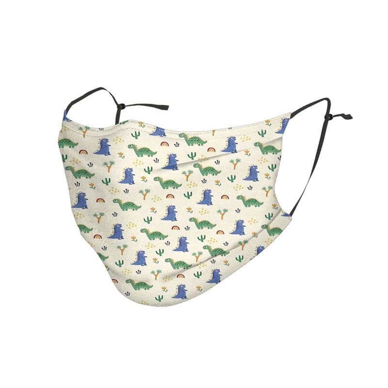 Unisex Multicolor One Size Cloth Mask Featuring Cute Dinosaur Design for City Travel and Everyday Wear - Image 2