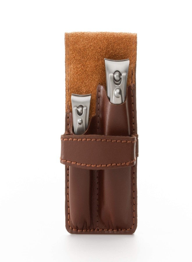 GERMANIKURE Nail Clippers Set in Brown Leather Case - Ethically Made in Solingen Germany, FINOX Stainless Steel Tools - Professional Quality Manicure & Pedicure Kit - Image 2