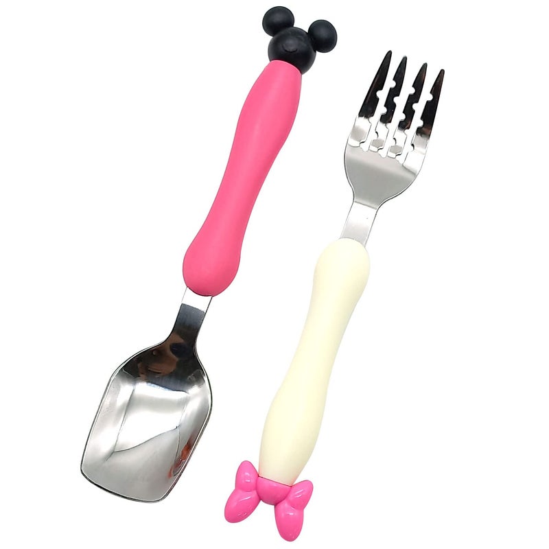 GARASANI Children Spoon Fork Set Baby Feeding Spoon Stainless Steel Kids Eating Utensils Toddler Baby Flatware Accessories