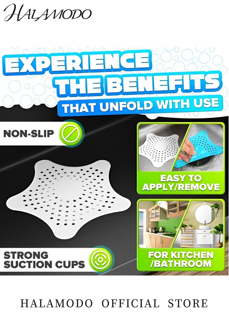 HALAMODO 3PCS Starfish Rubber Sink Strainers Kitchen Sink Strainer Stopper Silicone Drain Cover Bathroom Sink Drain Strainer for Kitchen Sink Bathtub  - Image 3