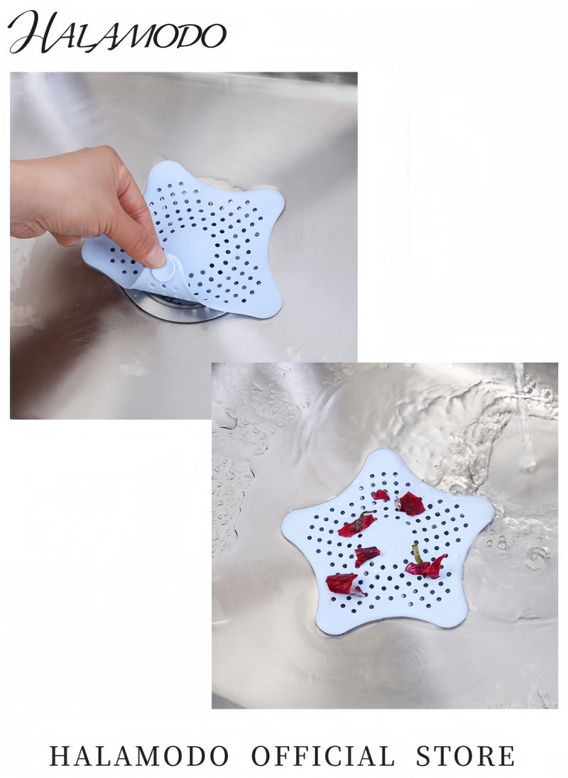 HALAMODO 3PCS Starfish Rubber Sink Strainers Kitchen Sink Strainer Stopper Silicone Drain Cover Bathroom Sink Drain Strainer for Kitchen Sink Bathtub  - Image 5