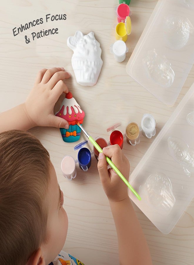 FIRSTCRY INTELLISKILLS مجموعة Intelliskills Premium DIY للقوالب والطلاء، اصنع نماذج حلويات ثلاثية الأبعاد مع 6 قوالب و12 لون طلاء و6 مغناطيسات، مجموعة طلاء للأطفال، مجموعة فنية للأطفال من عمر 5 سنوات فما فوق، هدية للأطفال، ألعاب تعليمية ممتعة (حلويات) - Image 5