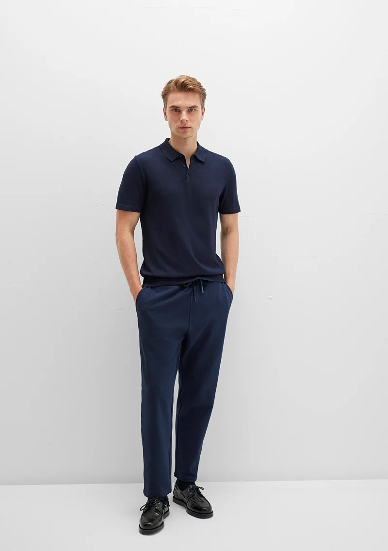 مافي Navy Jersey Trousers