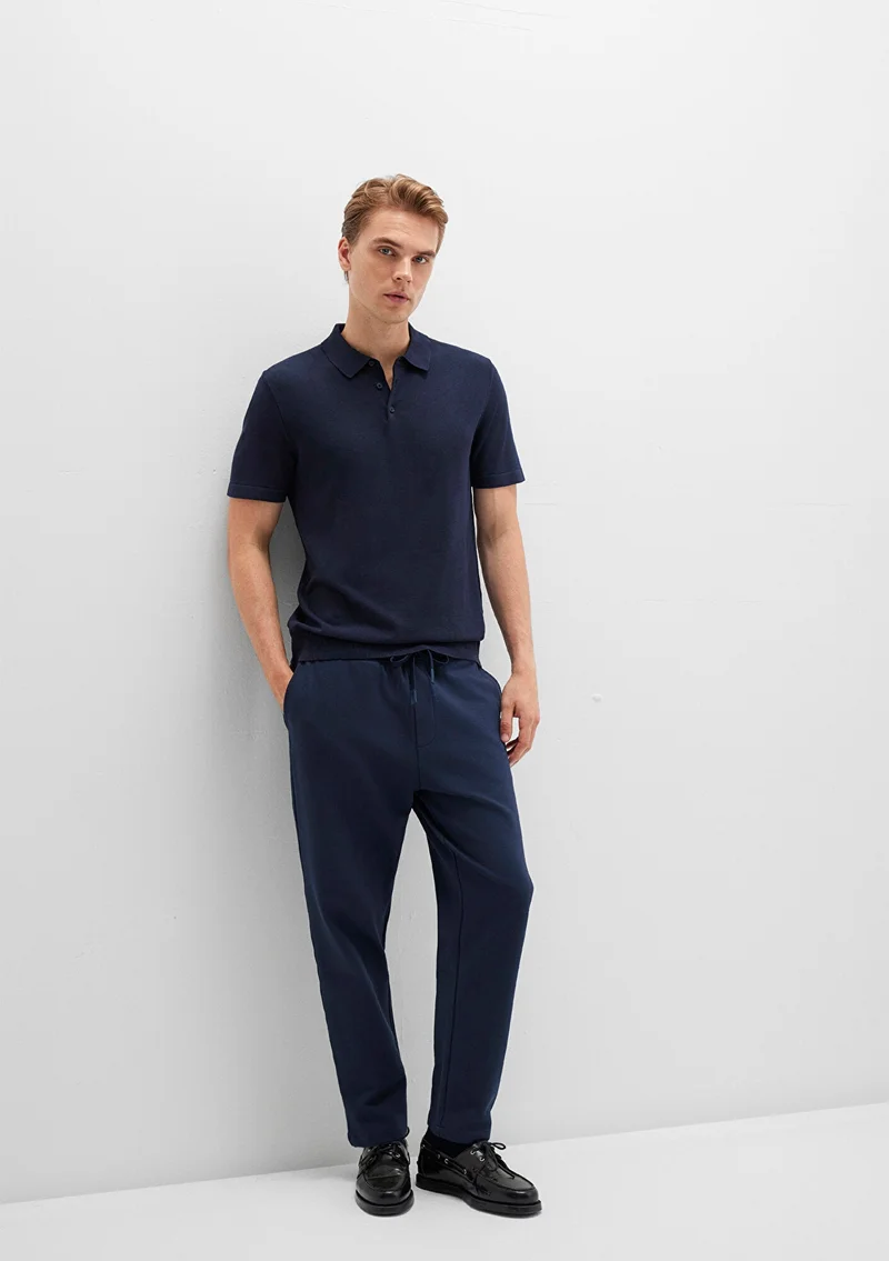 مافي Navy Jersey Trousers
