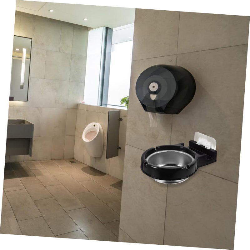 حامل سجائر مثبت على الحائط، وعاء تدخين، صينية دخان معدنية، سلة سوداء - Image 3