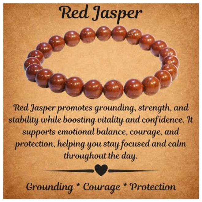 ANAYA AGATE Healing Crystal Bracelet for Women and Men – 8mm Round Beaded Chakra Bracelet for Anxiety Relief – Elastic Adjustable Size Calming Bracelet