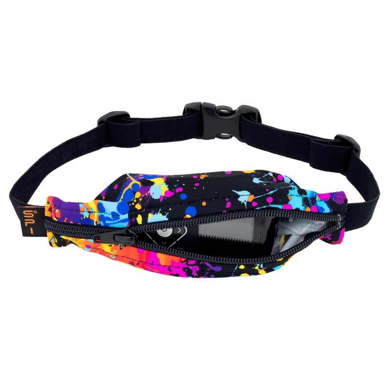 SPIbelt Kids Pocket Belt, Expandable Pocket, Adjustable Waist Belt, No Bounce, No Logo Band, Rave with Black Zipper - Image 1