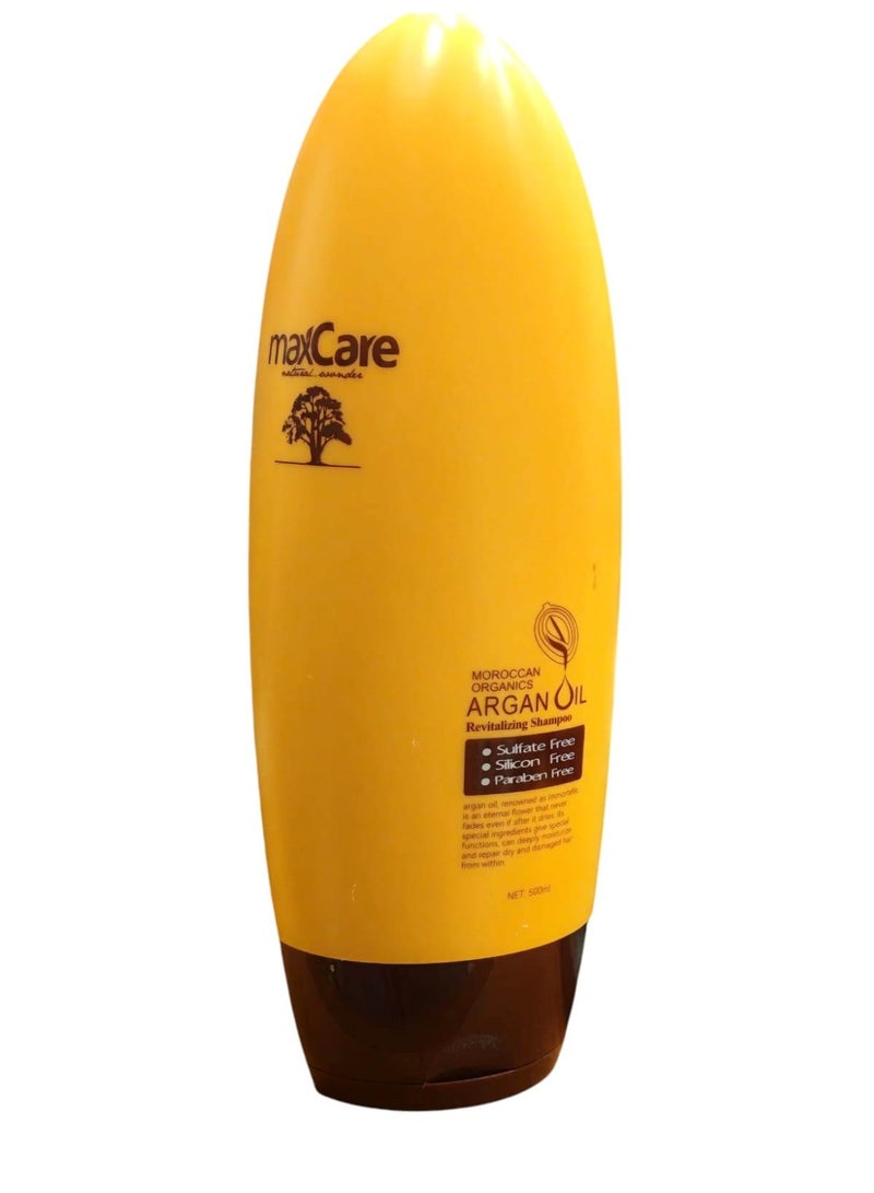 Maxcare moroccan orgaincs argan oil revitalizing Shampoo sulfate free silicon free paraben free 500 ml - Image 1