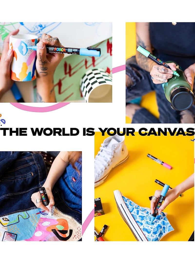 POSCA قلم طلاء متوسط الحجم برأس رصاصي وحبر برتقالي - Image 3