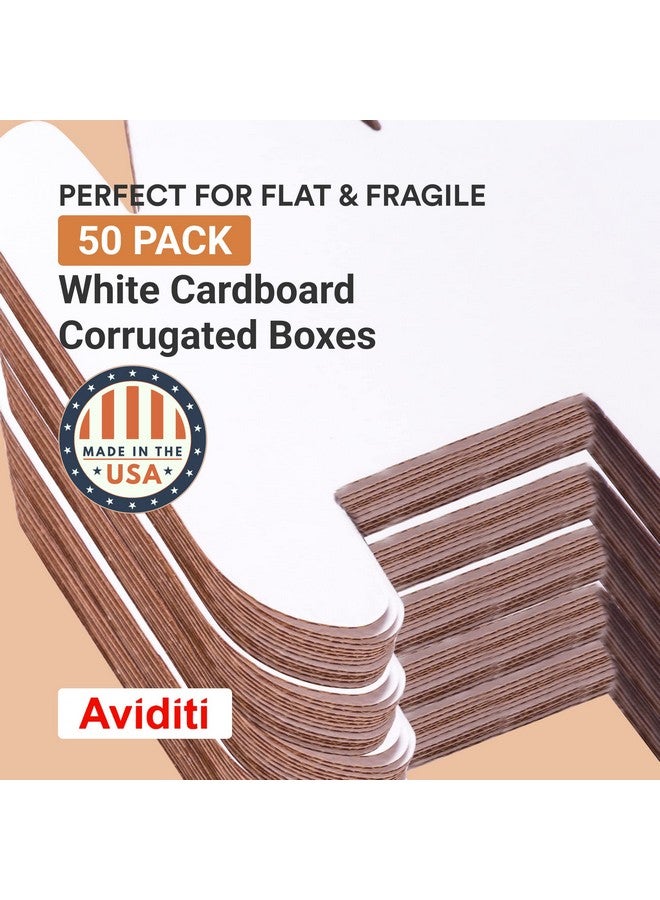 أفيديتي صناديق بريدية مموجة صغيرة مقاس 8 بوصة × 4 بوصة × 2 بوصة (50 حزمة) صندوق شحن من الورق المقوى للتغليف وتخزين التعبئة المتحركة باللون الأبيض 50 حزمة - Image 3