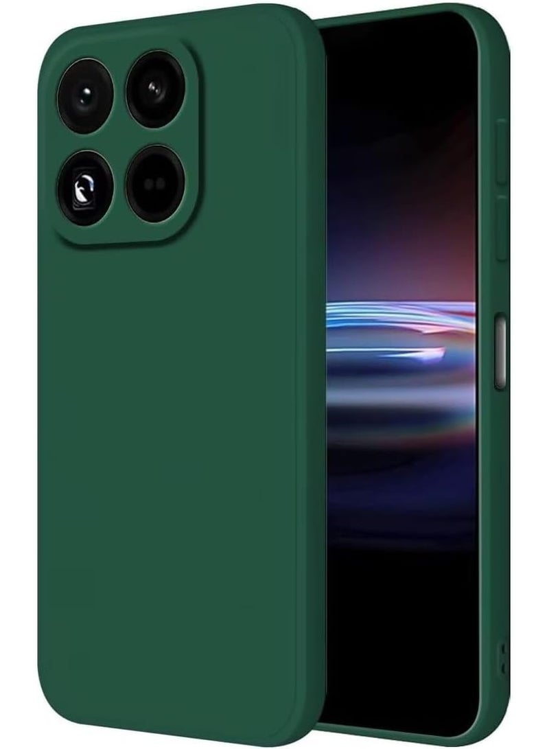 Muzz Liquid Silicon Case Compatible with Xiaomi 15T Pro Shock-Proof Soft Gel Rubber Matte Finish Cover Camera Protection Case for Xiaomi 15T Pro Green
