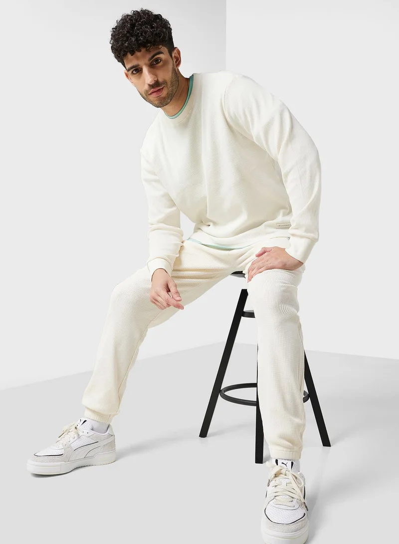 Namshi x Sustainable Waffle Knit Long Sleeve sweatshirt