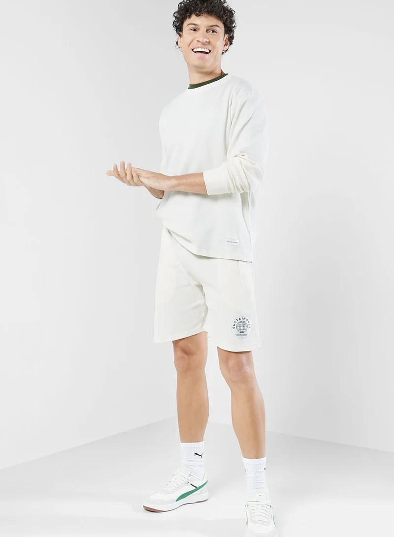 Namshi x Sustainable Waffle Knit Long Sleeve sweatshirt