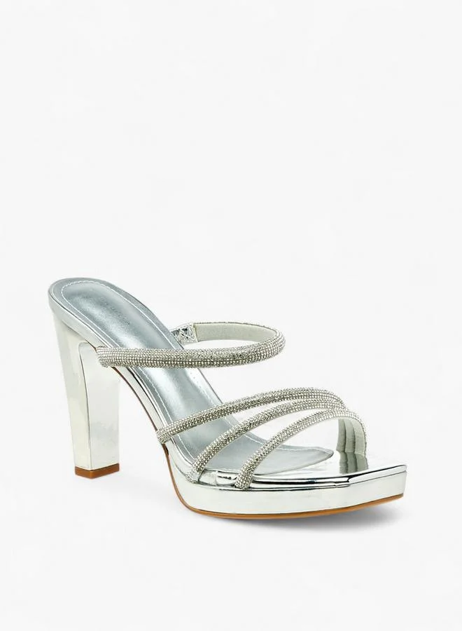 فلورا بيلا من شو إكسبرس Womens Embellished Block Heel Sandals