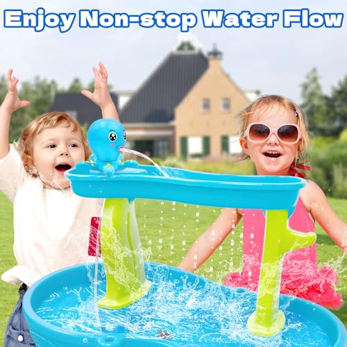 Intoypad Water Table Pump Octopus Battery Powered Water Pump for Water Table 3 Hours NonStop Fun Summer Outdoor Water Toys Outside Water Play Table Accessories for Toddlers Kids Blue - Image 5