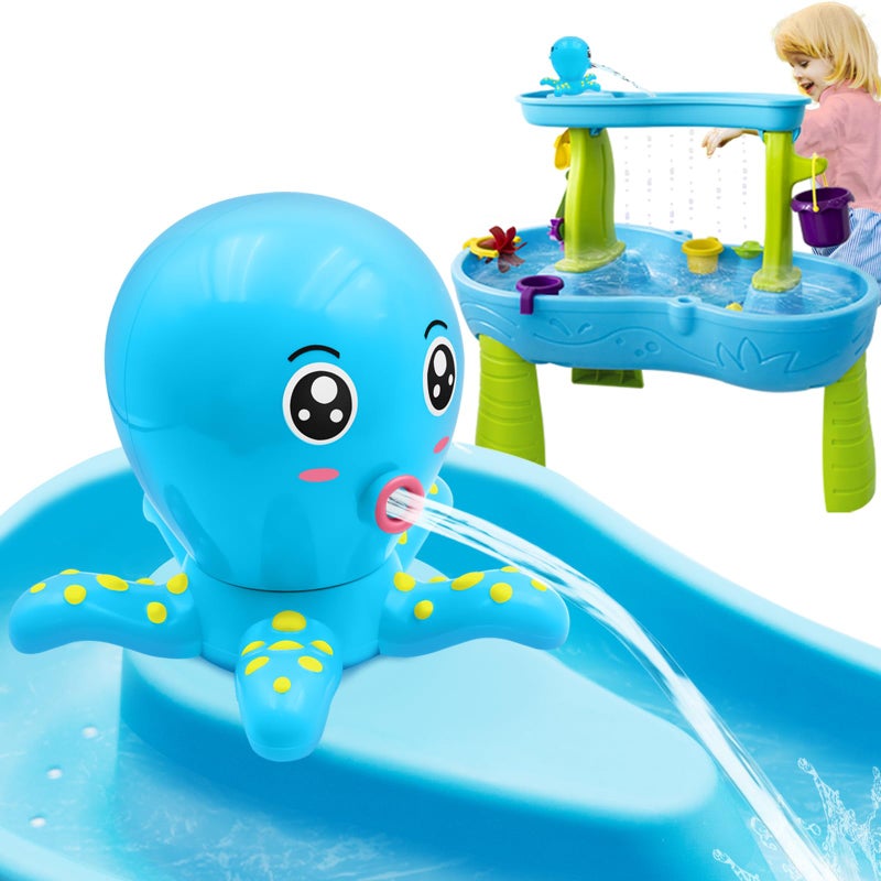 Intoypad Water Table Pump Octopus Battery Powered Water Pump for Water Table 3 Hours NonStop Fun Summer Outdoor Water Toys Outside Water Play Table Accessories for Toddlers Kids Blue - Image 3