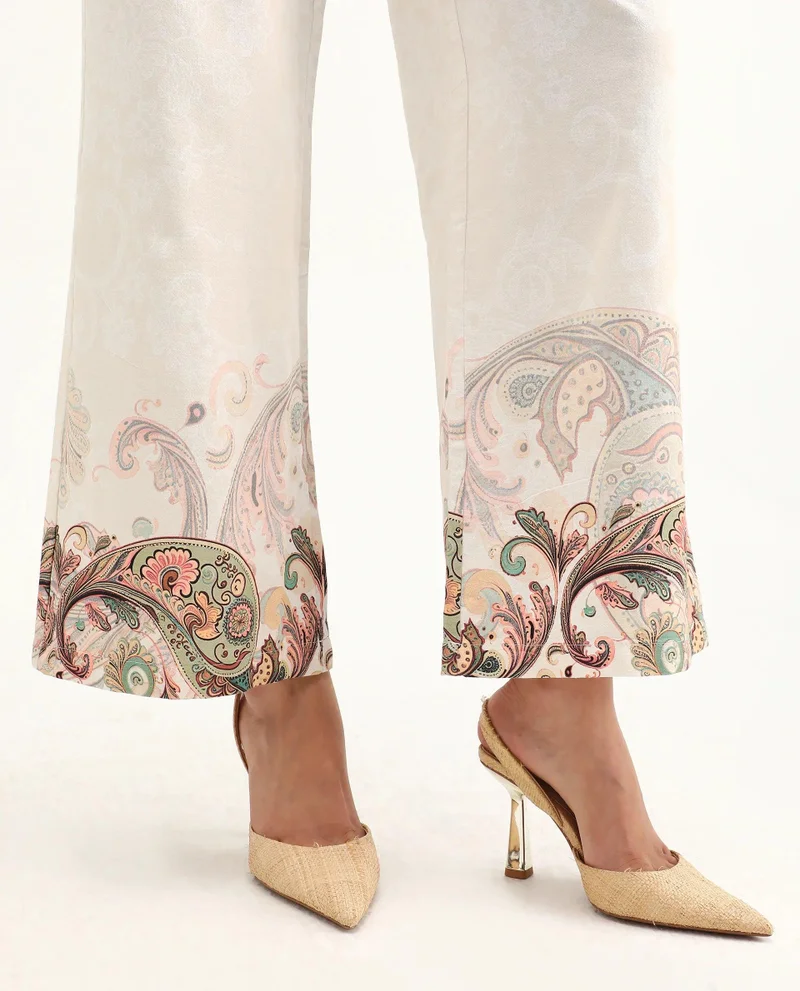 Rareism Women's Paisley Print Wide Leg Trouser
