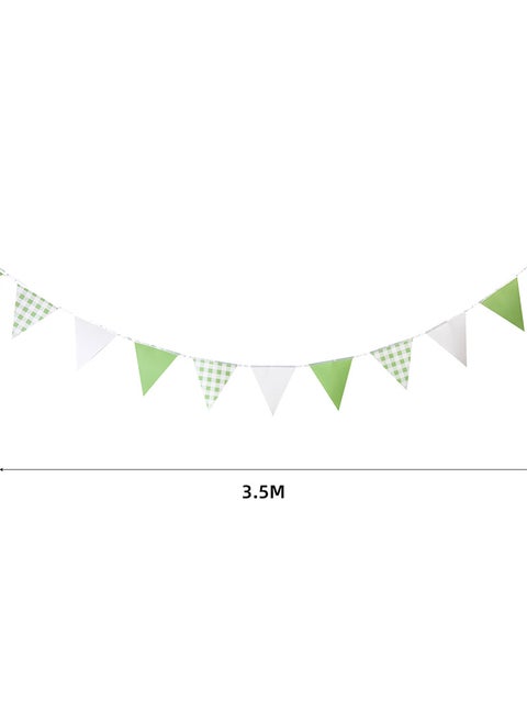 Colorful Disposable Tableware Set for Parties 3.5 m green checkered string flag