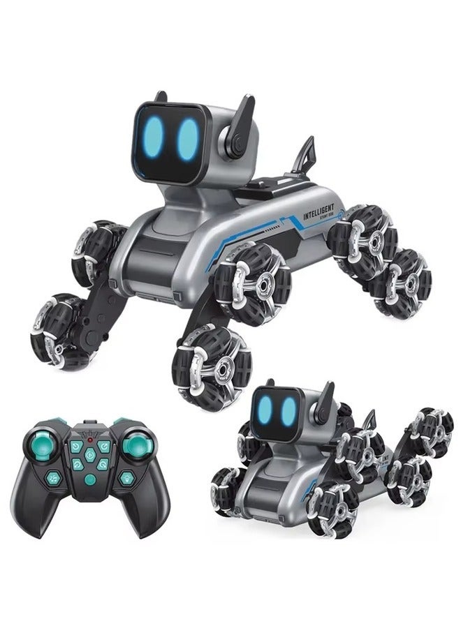 Eight-Wheel Remote Control Robot Dog Toy for Kids – Smart RC Electronic Pet Dog with Lights, Music & Tricks – Interactive Rechargeable Robot Puppy Toy for Boys & Girls Ages 3+ - Image 1