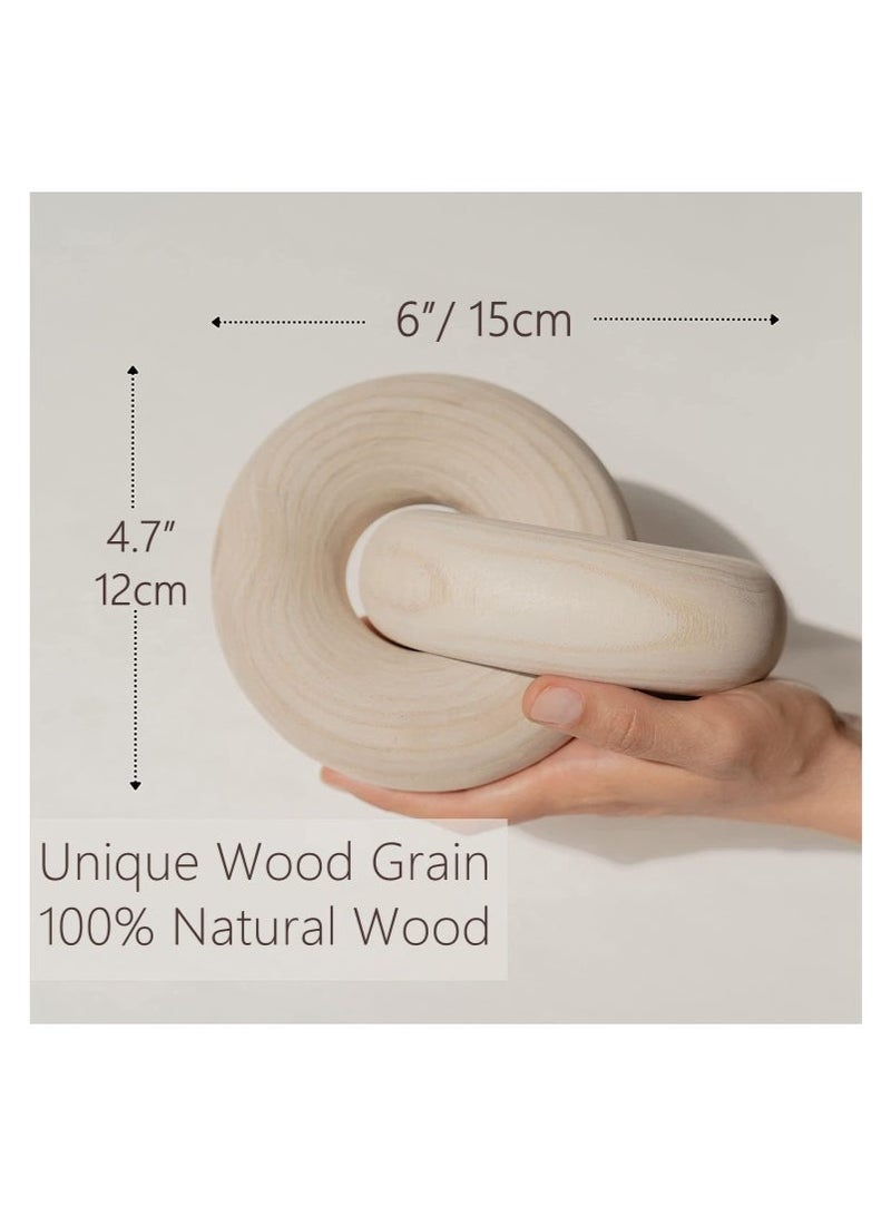 Bukela 2 Link Coffee Table Decor Presentable Knot Chain Decor for Living Room Fashionable and Modern House Decorations Pure Hand Carved Natural Wood Decor for Bedroom Farmhouse - Image 4