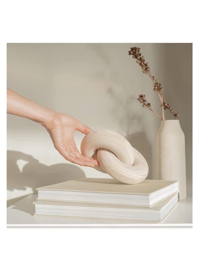 Bukela 2 Link Coffee Table Decor Presentable Knot Chain Decor for Living Room Fashionable and Modern House Decorations Pure Hand Carved Natural Wood Decor for Bedroom Farmhouse - Image 3