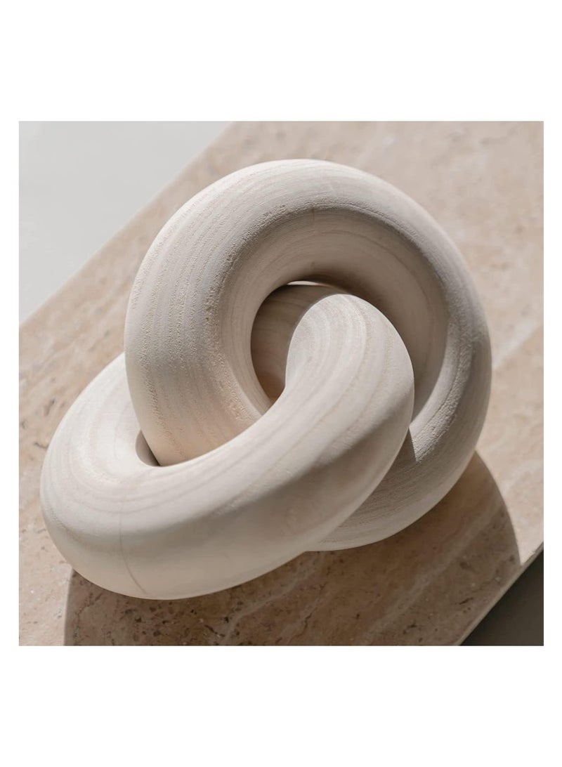 Bukela 2 Link Coffee Table Decor Presentable Knot Chain Decor for Living Room Fashionable and Modern House Decorations Pure Hand Carved Natural Wood Decor for Bedroom Farmhouse - Image 1