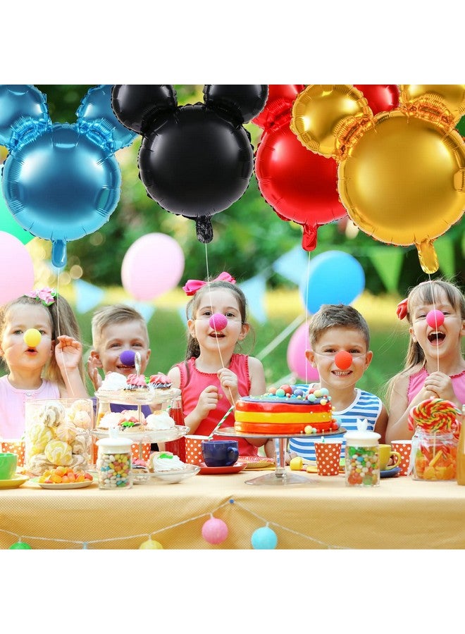 MIKIMIQI بالونات فويل على شكل رأس فأر MIKIMIQI 4 قطع، بالون مايلا 24 بوصة لتزيين حفلات عيد الميلاد، بالونات ألمنيوم عملاقة لوازم حفلات (أسود، أحمر، أزرق، ذهبي) - Image 5