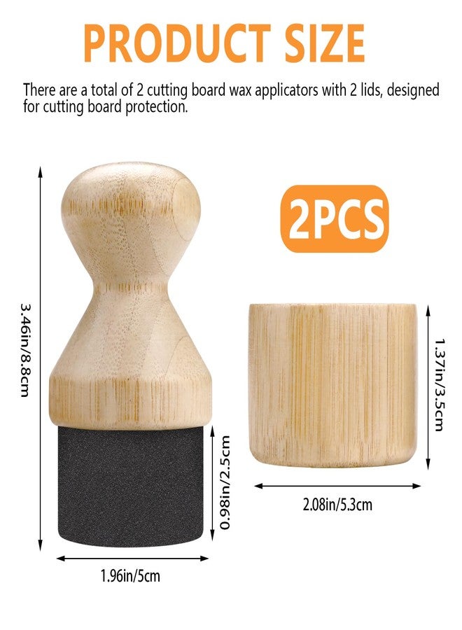 Roucerlin 2 Pieces Wood Cutting Board Oil Applicator with Lid, Wood Conditioner Wax Applicator Brush, No Mess Cutting Board Oiling Tool for Butcher Blocks Spatulas Spoons Wooden Utensil (Beige) - Image 2