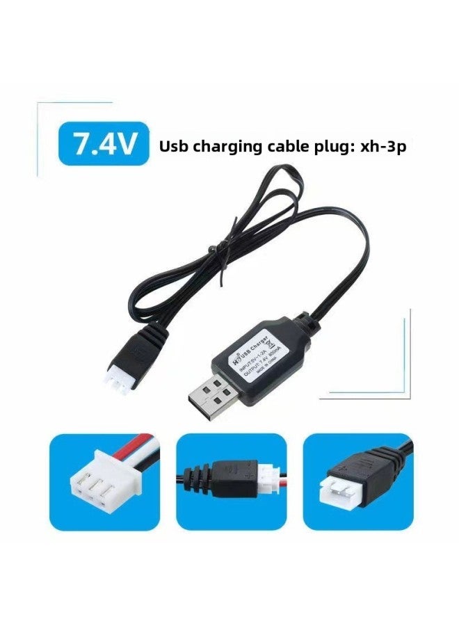 Lithium Battery Charger 7.4V SM-4P Four-wire SM-3 Line XH-3P USB Charging Line Remote Control Toy Car 