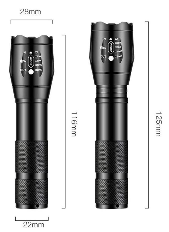 QLIGHT 2Pack LED Rechargeable Flashlights - Mini Camping Flashlights with 2000 High Lumens, 5 Modes, Zoomable Beam Versatile Tactical Flash Light for Outdoor and Home Use  - Image 3