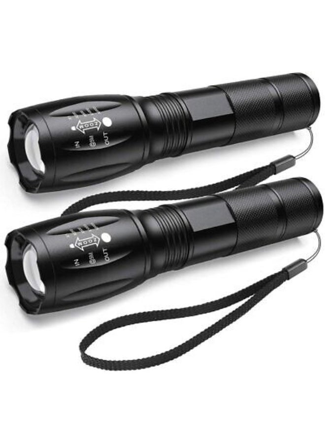 QLIGHT 2Pack LED Rechargeable Flashlights - Mini Camping Flashlights with 2000 High Lumens, 5 Modes, Zoomable Beam Versatile Tactical Flash Light for Outdoor and Home Use - Image 1