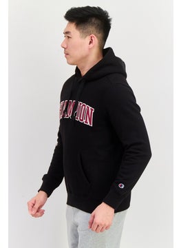 Champion Men Sportswear Fit Long Sleeve Outdoor Hooded Sweatshirt, Black  - Image 3
