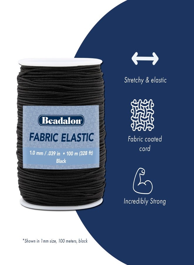 بيدالون شريط مطاطي من قماش بيدالون، 1.0 مم / 0.039 بوصة، أسود، 100 متر / 328 قدم - Image 2