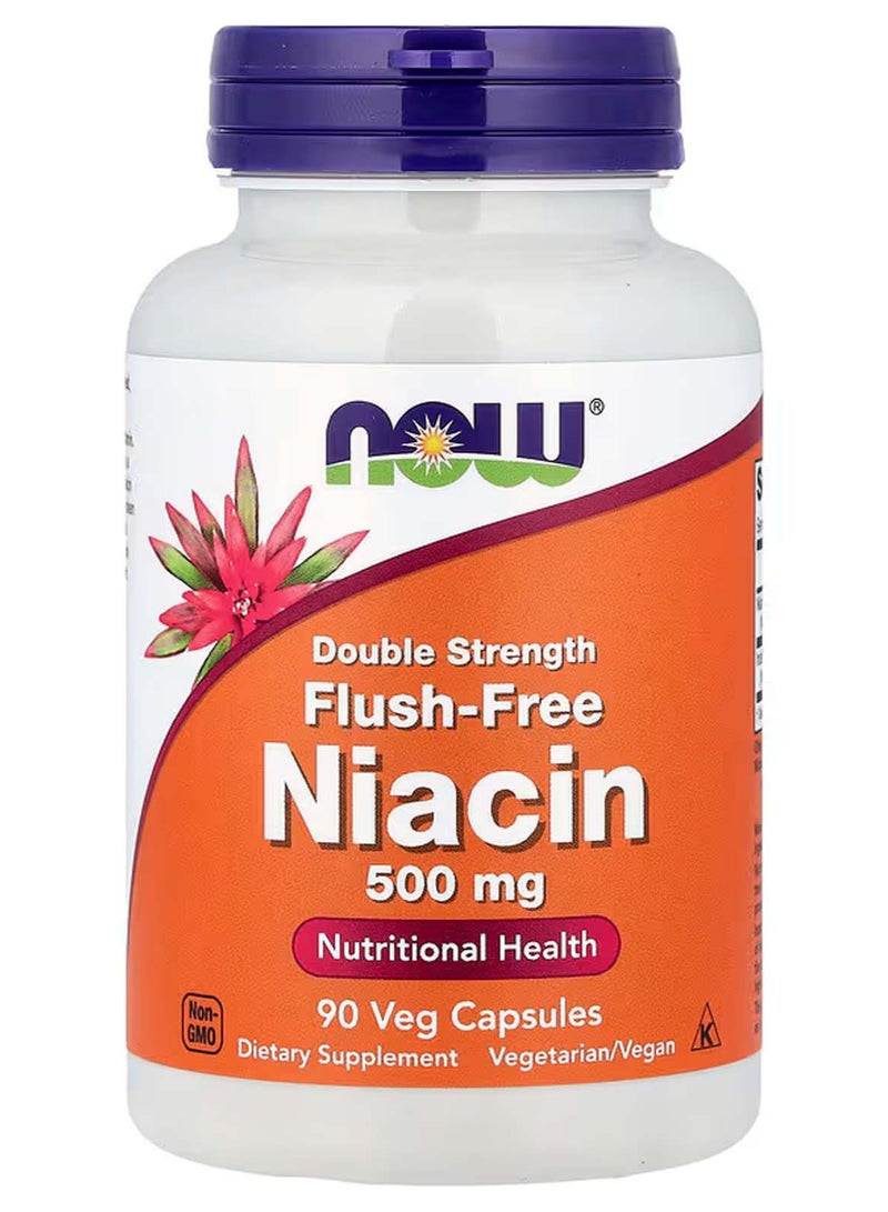now Flush-Free Niacin, 500 mg, 90 Veg Capsules - Image 1